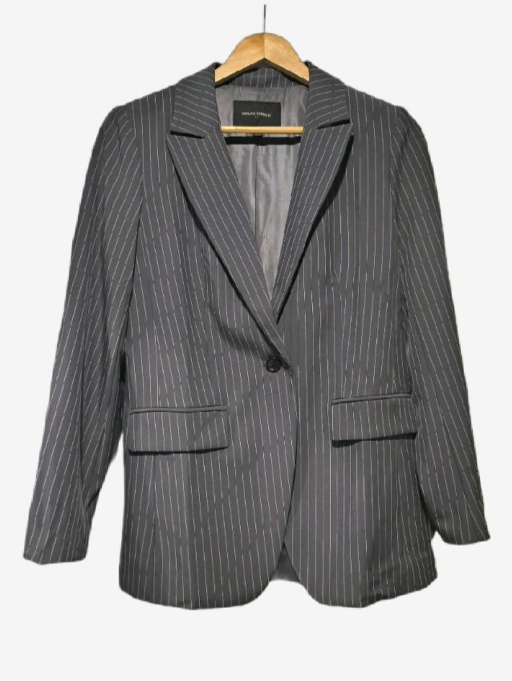 Banana Republic Sculpted Stretch Grey Pinstripe Blazer Jacket - Size 6